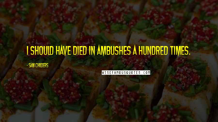 Sam Childers Quotes: I should have died in ambushes a hundred times.