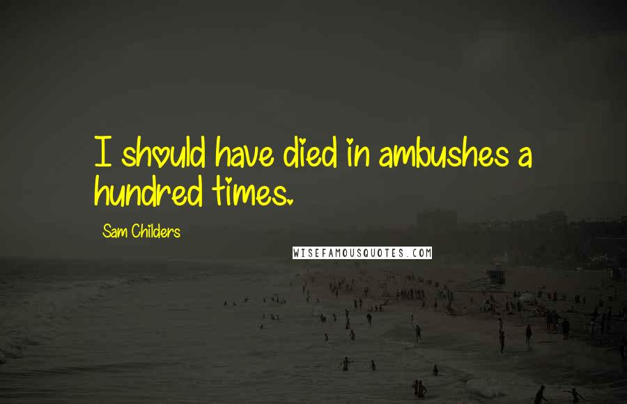 Sam Childers Quotes: I should have died in ambushes a hundred times.