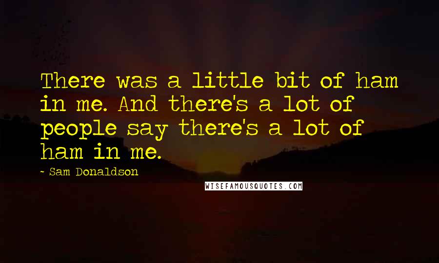 Sam Donaldson Quotes: There was a little bit of ham in me. And there's a lot of people say there's a lot of ham in me.