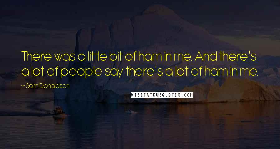 Sam Donaldson Quotes: There was a little bit of ham in me. And there's a lot of people say there's a lot of ham in me.