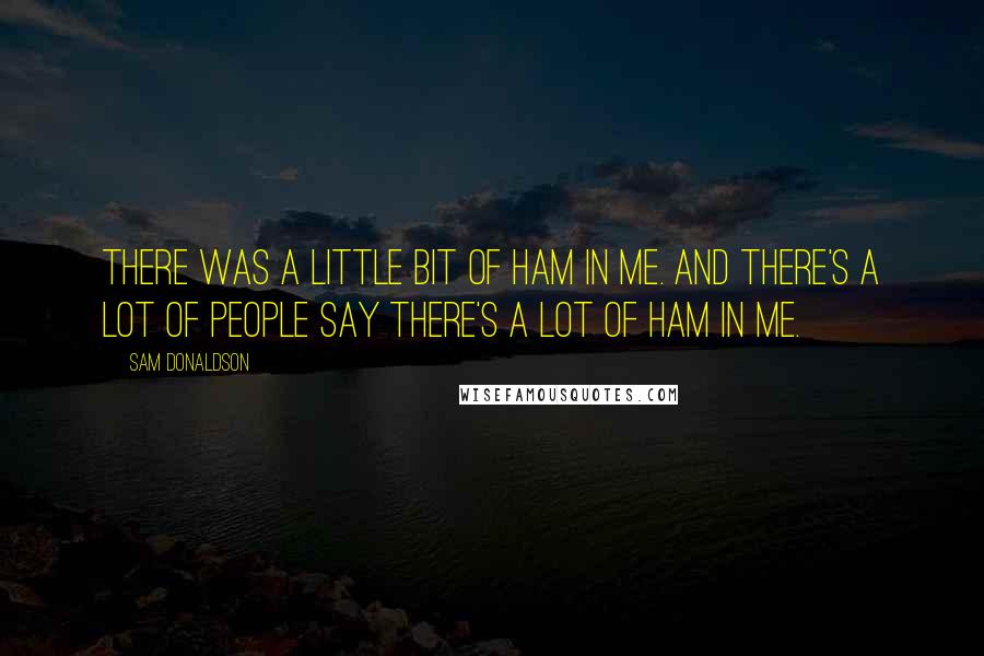 Sam Donaldson Quotes: There was a little bit of ham in me. And there's a lot of people say there's a lot of ham in me.