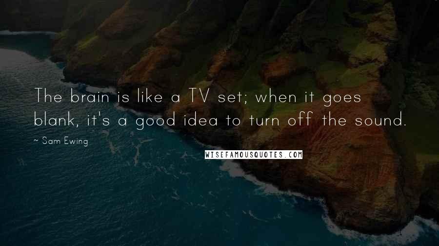 Sam Ewing Quotes: The brain is like a TV set; when it goes blank, it's a good idea to turn off the sound.