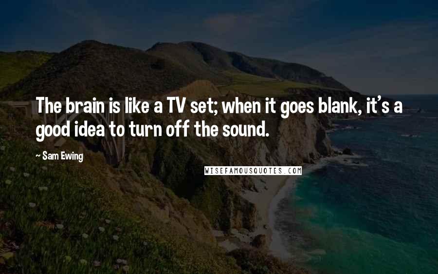 Sam Ewing Quotes: The brain is like a TV set; when it goes blank, it's a good idea to turn off the sound.