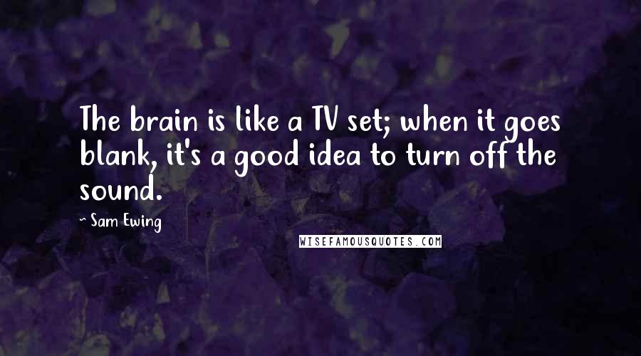 Sam Ewing Quotes: The brain is like a TV set; when it goes blank, it's a good idea to turn off the sound.