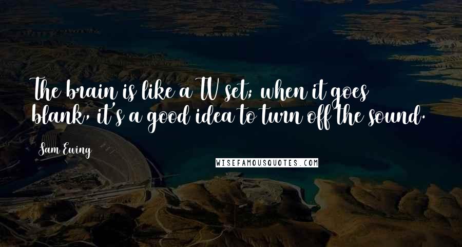 Sam Ewing Quotes: The brain is like a TV set; when it goes blank, it's a good idea to turn off the sound.
