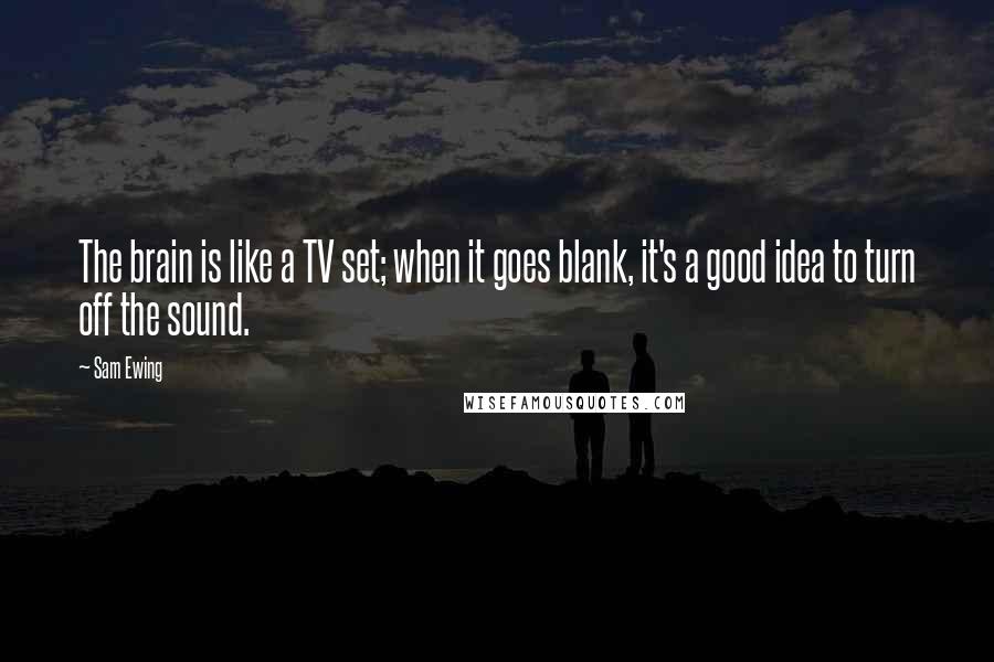 Sam Ewing Quotes: The brain is like a TV set; when it goes blank, it's a good idea to turn off the sound.