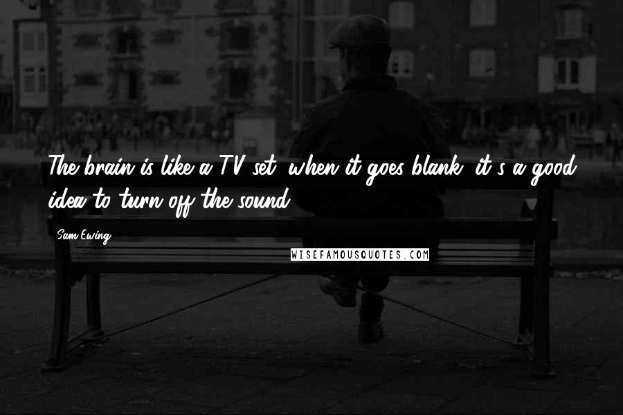 Sam Ewing Quotes: The brain is like a TV set; when it goes blank, it's a good idea to turn off the sound.