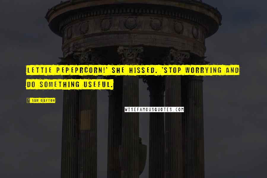 Sam Gayton Quotes: Lettie Pepeprcorn!' She hissed. 'Stop worrying and do something useful.