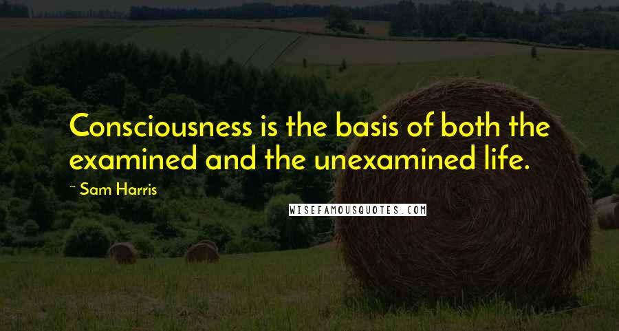 Sam Harris Quotes: Consciousness is the basis of both the examined and the unexamined life.