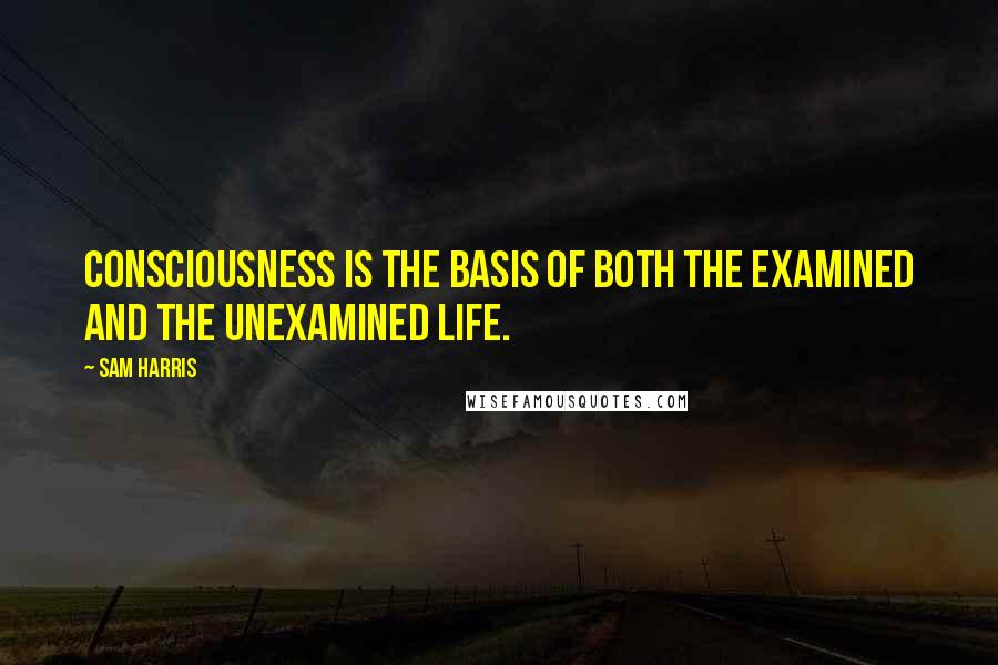 Sam Harris Quotes: Consciousness is the basis of both the examined and the unexamined life.