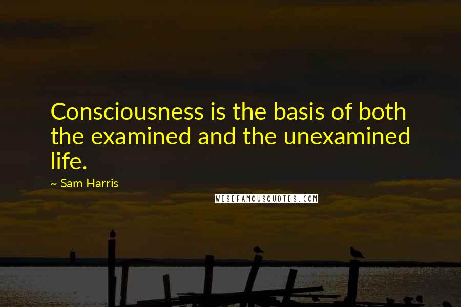 Sam Harris Quotes: Consciousness is the basis of both the examined and the unexamined life.