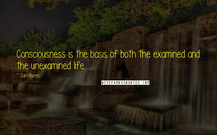 Sam Harris Quotes: Consciousness is the basis of both the examined and the unexamined life.