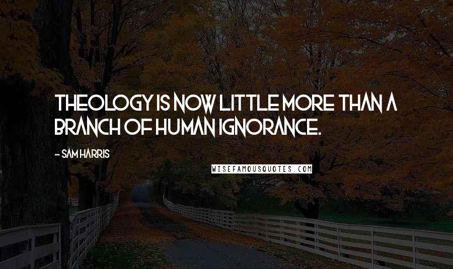 Sam Harris Quotes: Theology is now little more than a branch of human ignorance.
