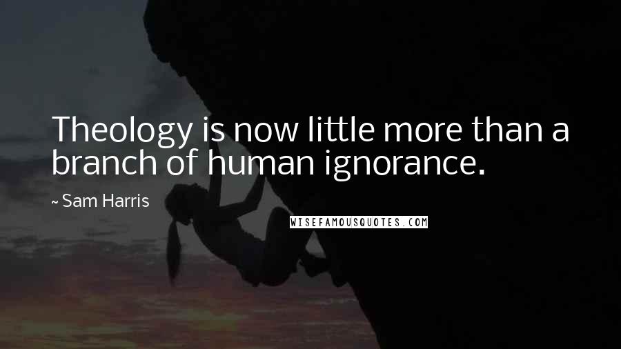 Sam Harris Quotes: Theology is now little more than a branch of human ignorance.