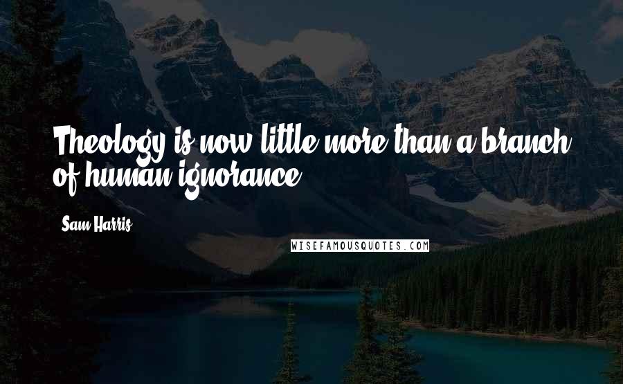 Sam Harris Quotes: Theology is now little more than a branch of human ignorance.