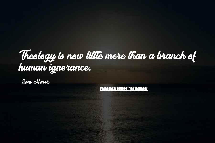 Sam Harris Quotes: Theology is now little more than a branch of human ignorance.