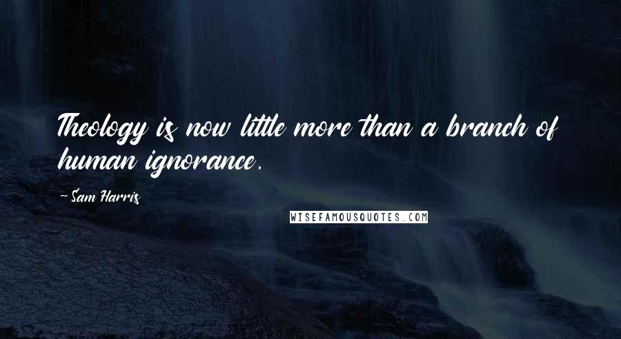 Sam Harris Quotes: Theology is now little more than a branch of human ignorance.