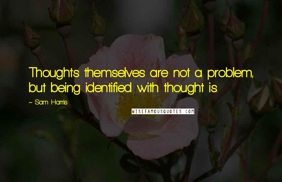 Sam Harris Quotes: Thoughts themselves are not a problem, but being identified with thought is.