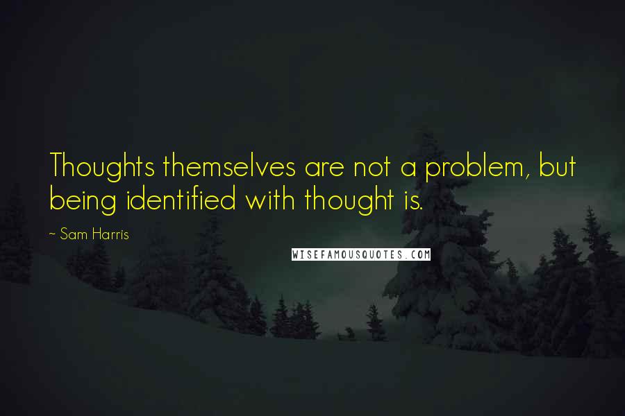 Sam Harris Quotes: Thoughts themselves are not a problem, but being identified with thought is.