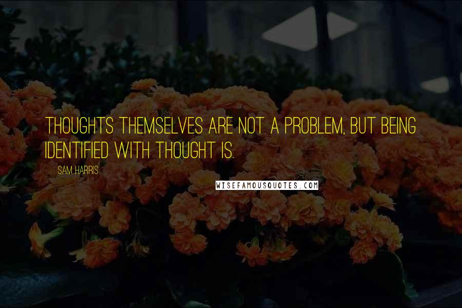 Sam Harris Quotes: Thoughts themselves are not a problem, but being identified with thought is.