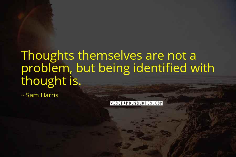 Sam Harris Quotes: Thoughts themselves are not a problem, but being identified with thought is.