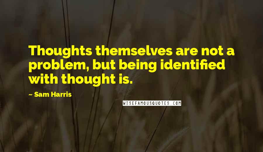 Sam Harris Quotes: Thoughts themselves are not a problem, but being identified with thought is.