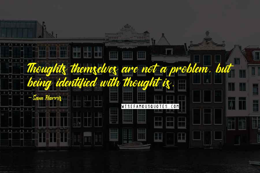 Sam Harris Quotes: Thoughts themselves are not a problem, but being identified with thought is.