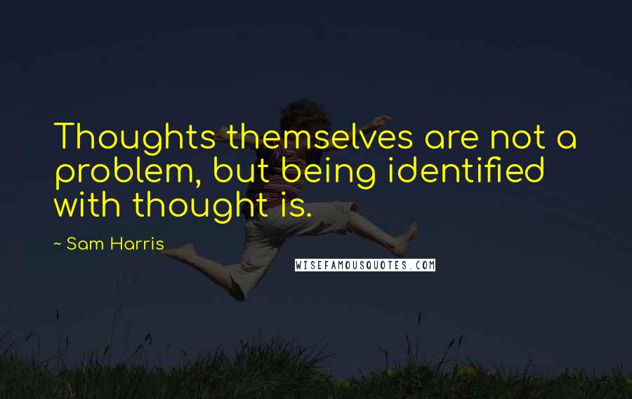 Sam Harris Quotes: Thoughts themselves are not a problem, but being identified with thought is.