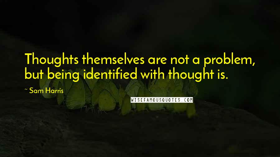 Sam Harris Quotes: Thoughts themselves are not a problem, but being identified with thought is.