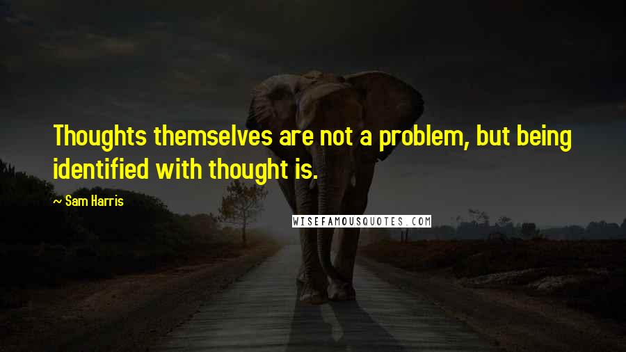 Sam Harris Quotes: Thoughts themselves are not a problem, but being identified with thought is.