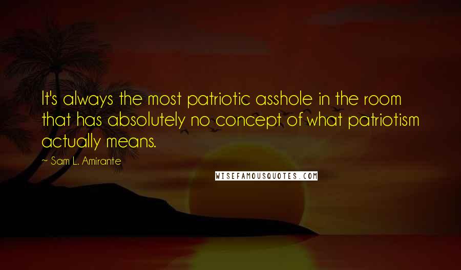 Sam L. Amirante Quotes: It's always the most patriotic asshole in the room that has absolutely no concept of what patriotism actually means.