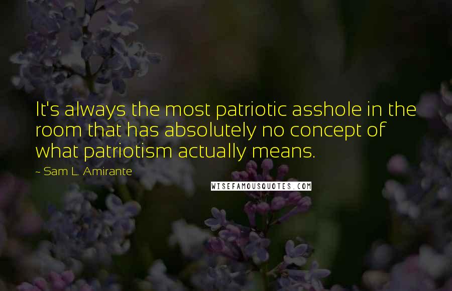 Sam L. Amirante Quotes: It's always the most patriotic asshole in the room that has absolutely no concept of what patriotism actually means.