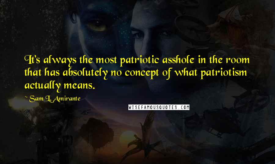 Sam L. Amirante Quotes: It's always the most patriotic asshole in the room that has absolutely no concept of what patriotism actually means.