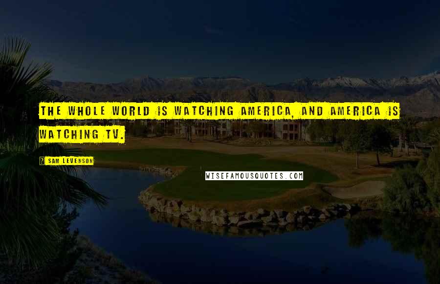 Sam Levenson Quotes: The whole world is watching America, and America is watching TV.