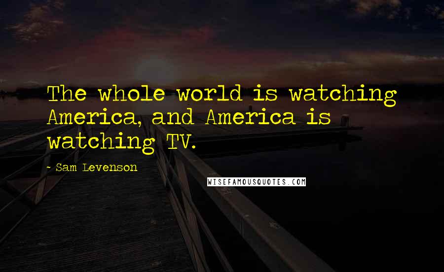 Sam Levenson Quotes: The whole world is watching America, and America is watching TV.