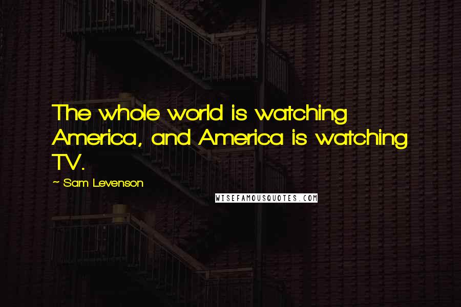 Sam Levenson Quotes: The whole world is watching America, and America is watching TV.