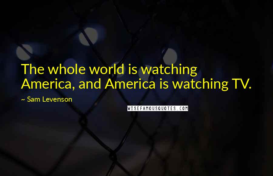 Sam Levenson Quotes: The whole world is watching America, and America is watching TV.