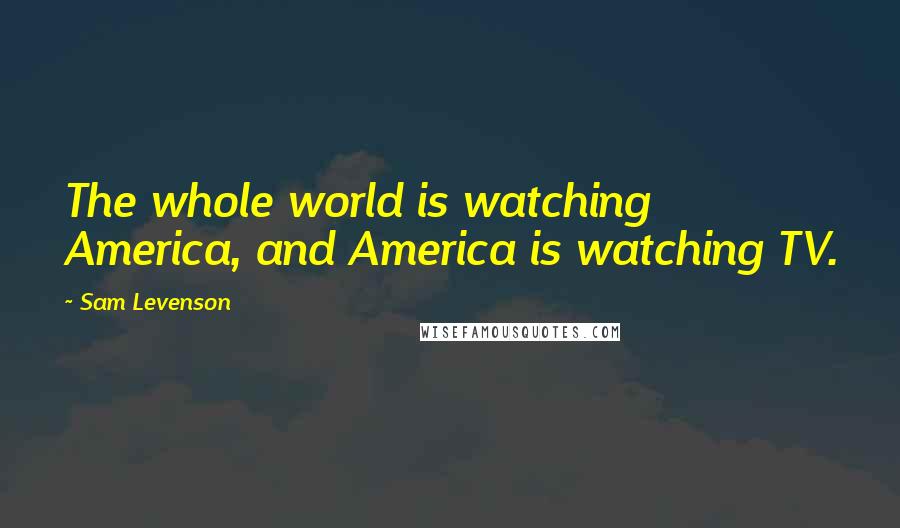 Sam Levenson Quotes: The whole world is watching America, and America is watching TV.