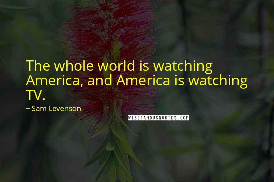 Sam Levenson Quotes: The whole world is watching America, and America is watching TV.