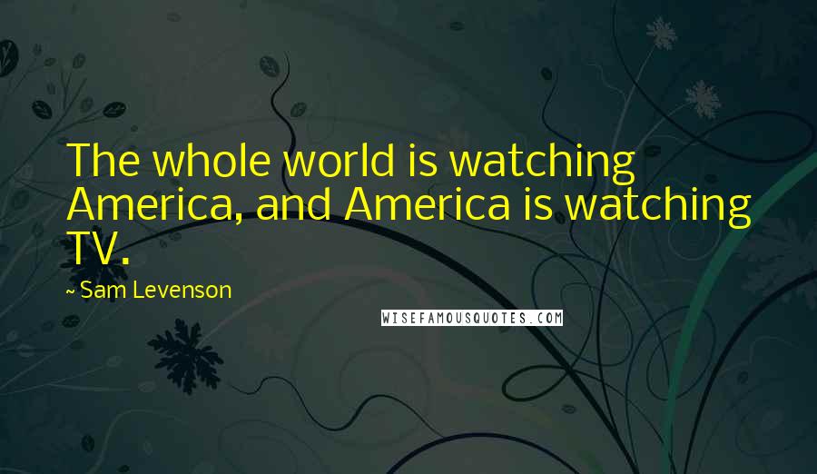 Sam Levenson Quotes: The whole world is watching America, and America is watching TV.