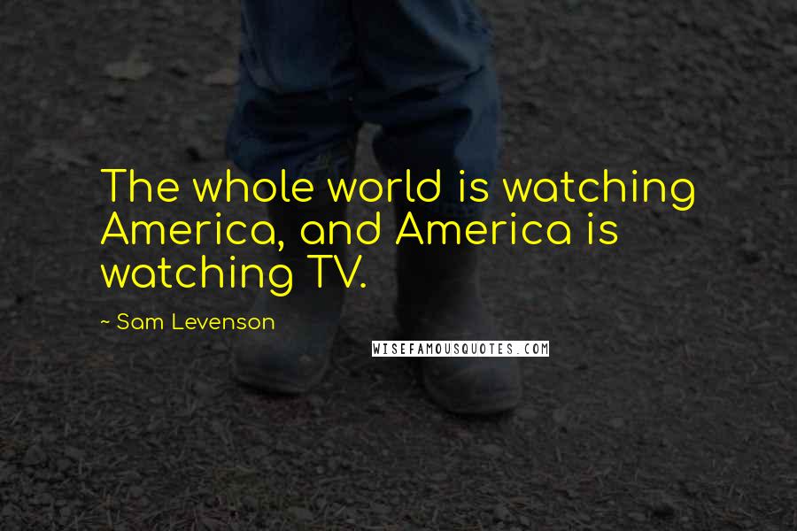 Sam Levenson Quotes: The whole world is watching America, and America is watching TV.