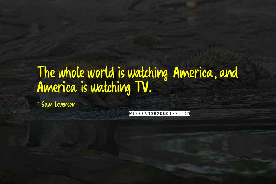 Sam Levenson Quotes: The whole world is watching America, and America is watching TV.