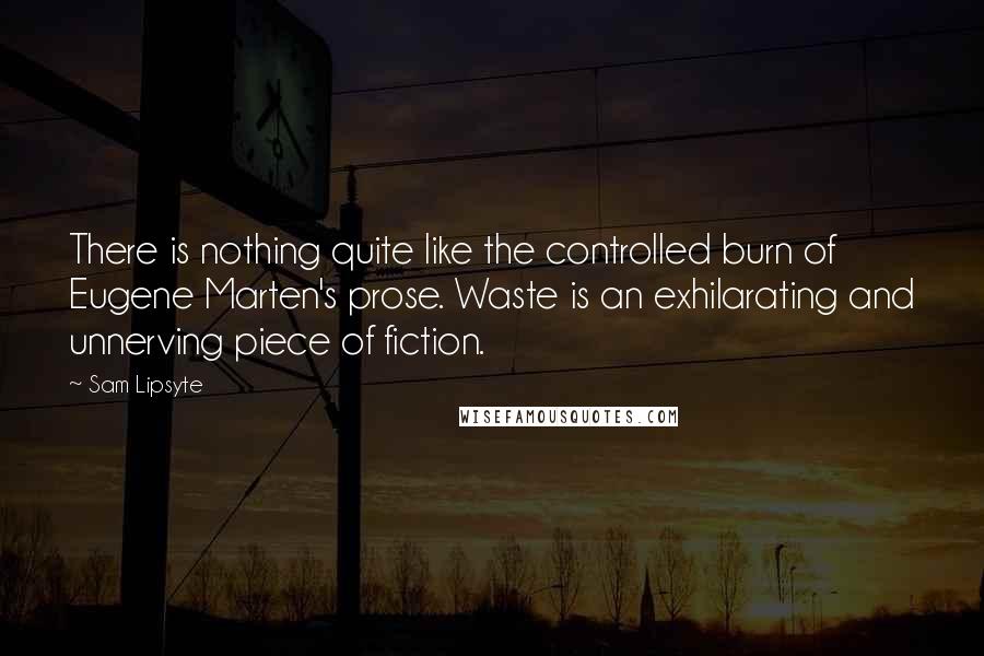 Sam Lipsyte Quotes: There is nothing quite like the controlled burn of Eugene Marten's prose. Waste is an exhilarating and unnerving piece of fiction.