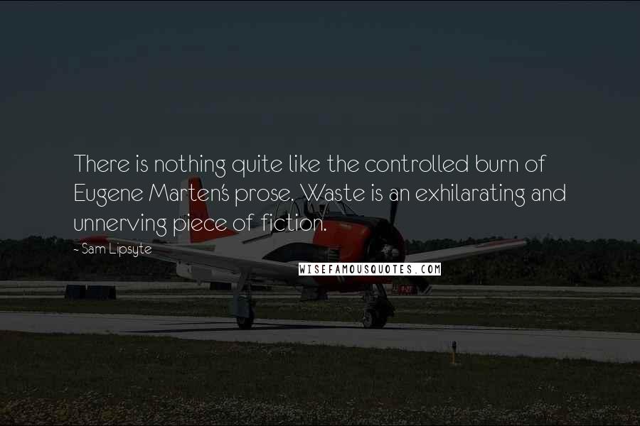 Sam Lipsyte Quotes: There is nothing quite like the controlled burn of Eugene Marten's prose. Waste is an exhilarating and unnerving piece of fiction.