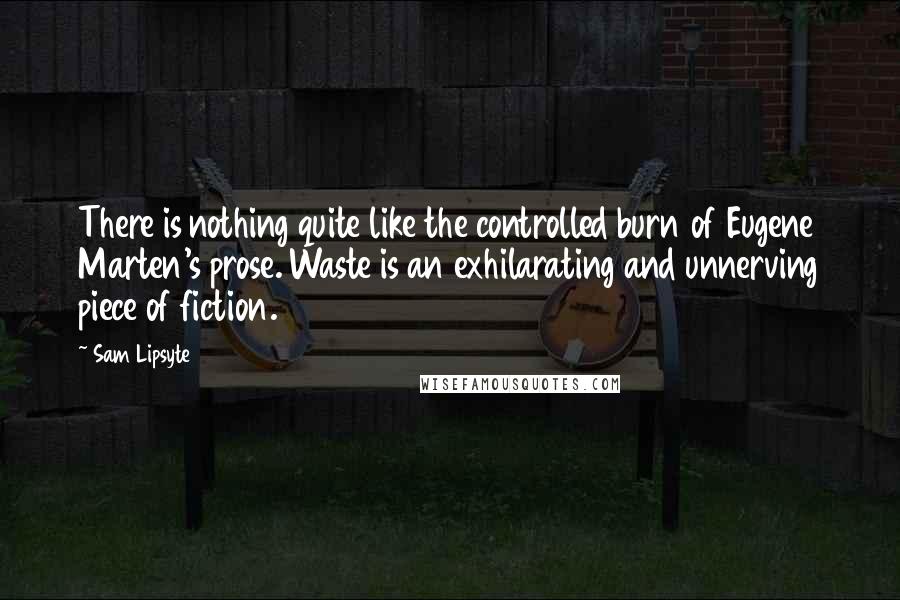 Sam Lipsyte Quotes: There is nothing quite like the controlled burn of Eugene Marten's prose. Waste is an exhilarating and unnerving piece of fiction.