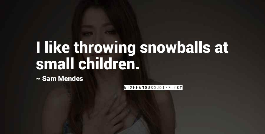 Sam Mendes Quotes: I like throwing snowballs at small children.