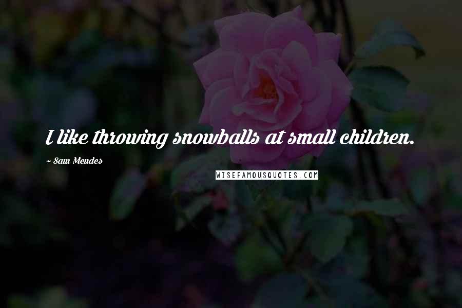 Sam Mendes Quotes: I like throwing snowballs at small children.