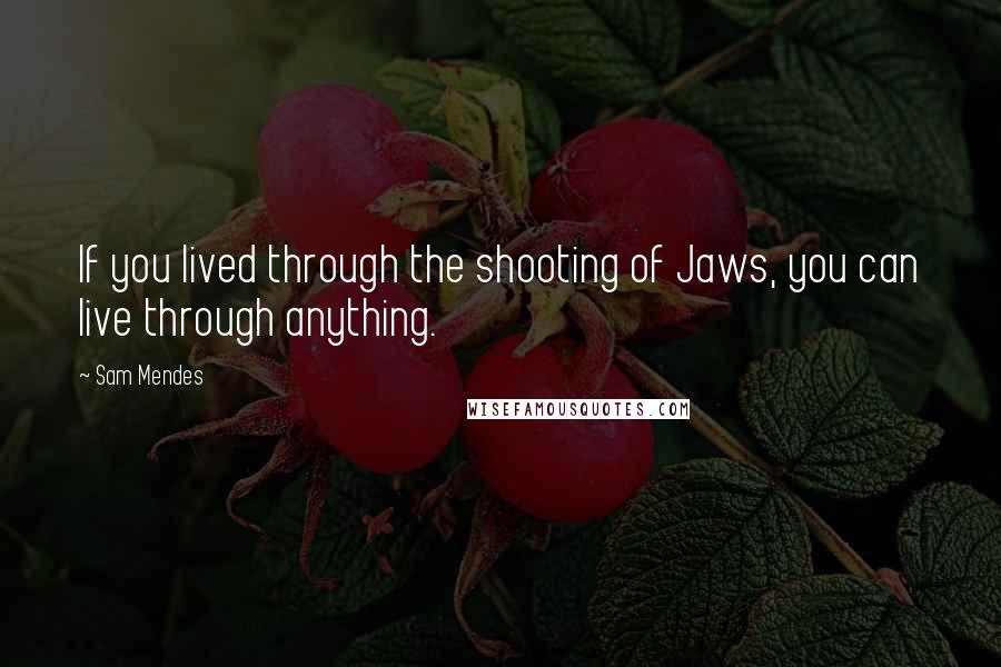 Sam Mendes Quotes: If you lived through the shooting of Jaws, you can live through anything.