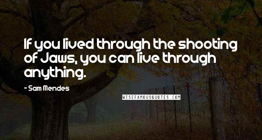 Sam Mendes Quotes: If you lived through the shooting of Jaws, you can live through anything.