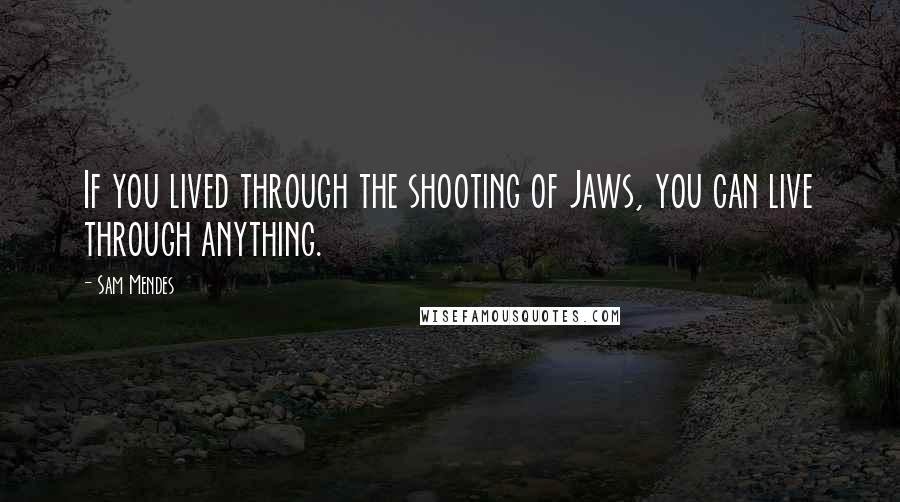 Sam Mendes Quotes: If you lived through the shooting of Jaws, you can live through anything.